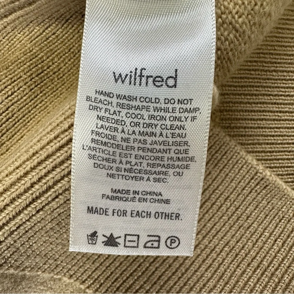 Aritzia Wilfred camel funnel neck turtleneck sweater Small Merino Wool Neutral - Picture 3 of 7